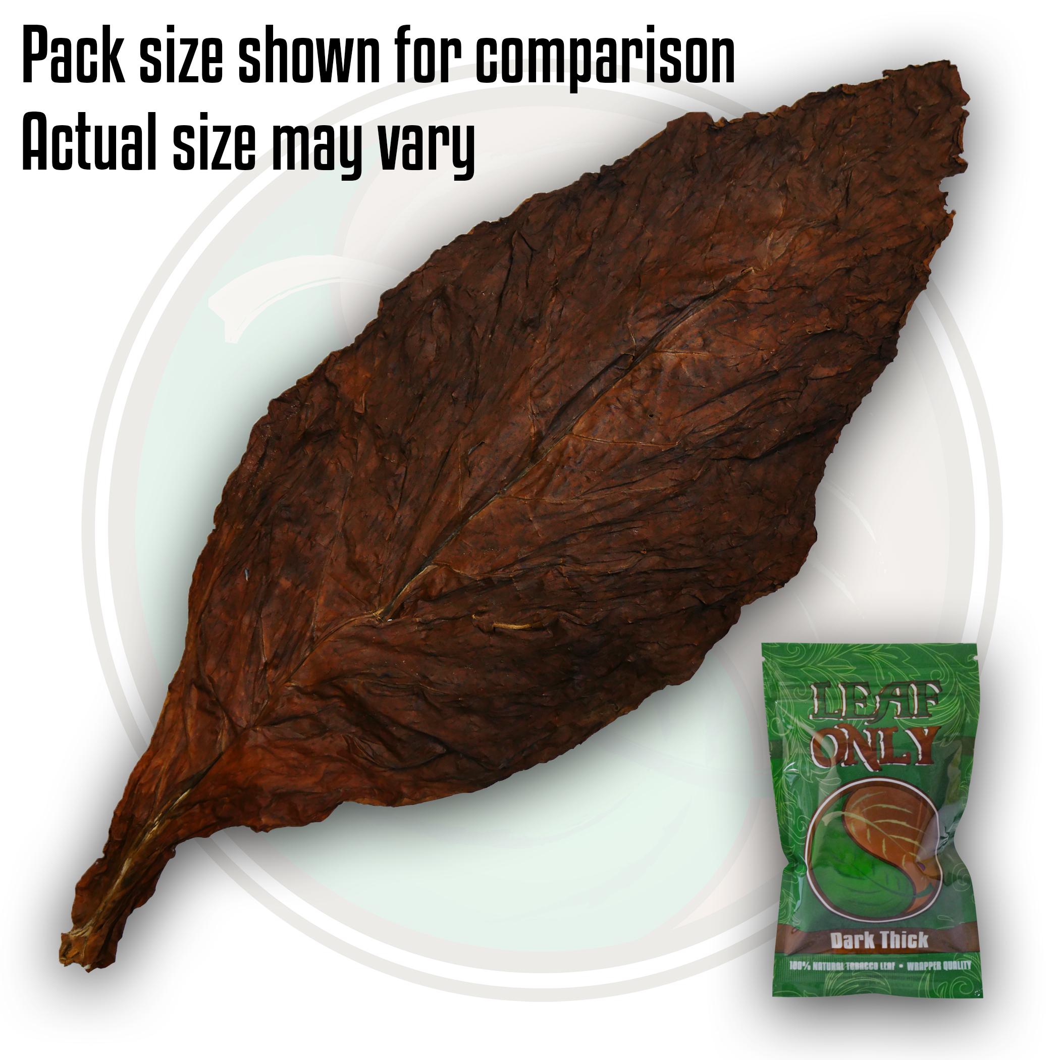 Single Fronto Leaf Dark. Leaf Only Packaged Fronto Wrapper Tobacco